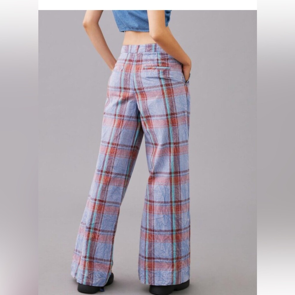 Anthropologie Wide Leg Plaid Pants NWT Size 10